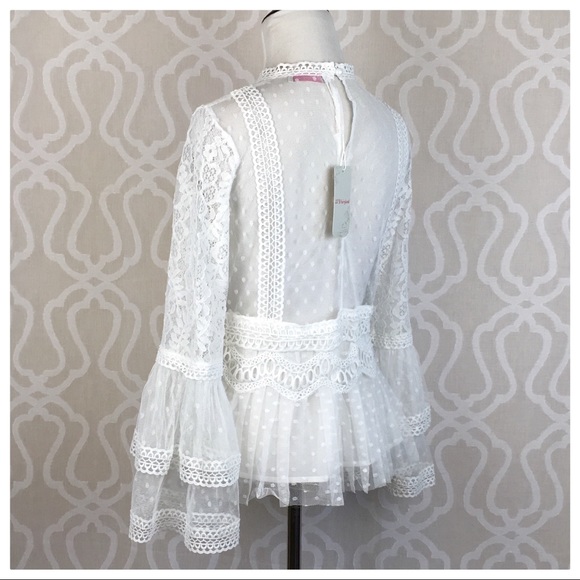 Fancy Lace Peplum Layering Top - Picture 4 of 8